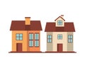 Houses fronts facades isolated icons