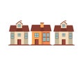 Houses fronts facades isolated icons