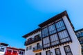 Houses from Fuenterrabia or Hondarribia in the old part, Gipuzkoa Royalty Free Stock Photo