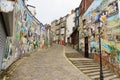 Houses with Graffiti Painted on the Walls.