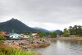 Houses at Harbor Drive, Sitka , Alaska.