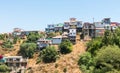 Houses on the hill. View on Cityscape of historical city Valparaiso, Chile. Royalty Free Stock Photo