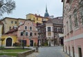 Houses in the historical part, town Jindrichuv Hradec, southern Bohemia