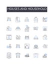 Houses and household line icons collection. Personality, Traits, Character, Behavior, Attitude, Perception, Identity