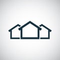 3 houses icon for web and