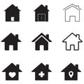 Houses icon on white background. flat style. homes icon for your web site design, logo, app, UI. real estate symbol. house sign Royalty Free Stock Photo