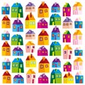 Houses, illustration, wallpaper, background, naive