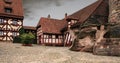 Houses in Imperial Castle Nuremberg in Germany, with vintage ins