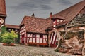 Houses in Imperial Castle Nuremberg in Germany, with vintage ins