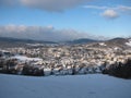 Houses in Jesenik hill during the winter