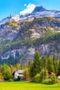 Kandersteg panorama, snow mountains, Switzerland