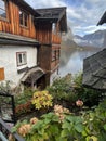 Houses by the lake in autumn Hallstatt, Austria