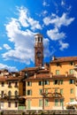 Houses and Lamberti Tower - Verona Italy