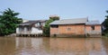 Houses of local people staying along river Royalty Free Stock Photo