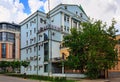 Houses with a lot of air conditioners on the facades. Moscow, Russia