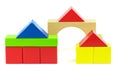 Houses made from toy wooden blocks Royalty Free Stock Photo