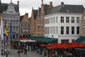 Houses at the market square in Bruges Royalty Free Stock Photo