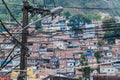 Houses and mess of wires in favela Rocinha