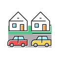 houses motel color icon vector illustration