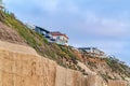 Houses on mountain on coastal residential landscape in San Diego California Royalty Free Stock Photo