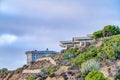 Houses on mountain landscape with scenic ocean views in San Diego California Royalty Free Stock Photo