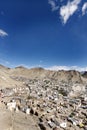 Houses and mountain valleys from Tsemo hill, Leh Royalty Free Stock Photo