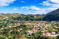 Houses and mountains in Cetinje Montenegro