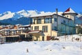 Houses and mountains panorama in Bansko, Bulgaria Royalty Free Stock Photo