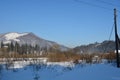 Houses in the mountains in winter Royalty Free Stock Photo