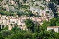 Houses in Moustiers Sainte Marie village view in Provence Royalty Free Stock Photo