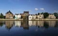 Houses in Namur (Belgium) reflected in the river Royalty Free Stock Photo