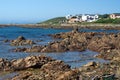 Houses above tidal pools Royalty Free Stock Photo