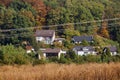 Houses nestled in the trees of the Palatinate Forest