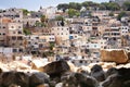 Houses of an old arabian village in Jerusalem, Israel with blurred stones on the foreground Royalty Free Stock Photo