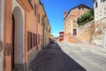 Houses and old church in Roddi, Italy. Royalty Free Stock Photo