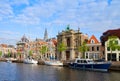 Houses over canal in old Haarlem, Holland