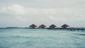 Houses over the sea in the Maldives Royalty Free Stock Photo