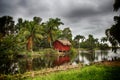 Houses over water, village Boca de Guama, Cuba Royalty Free Stock Photo