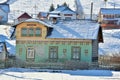 Houses painted like easter eggs, in the village Ciocanesti, county Suceava, Roumania