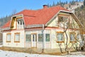 Houses painted like easter eggs, in the village Ciocanesti, county Suceava, Roumania