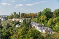 Houses in park landscape naer Kirchberg in Luxembourg city