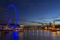 The Houses of Parliament Big Ben and The London Eye Royalty Free Stock Photo