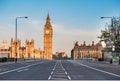 Empty Houses of Parliament and Big Ben in London Royalty Free Stock Photo