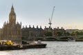 The Houses of Parliament, Big Ben and Red Buses on Westminster Bridge, London, England Royalty Free Stock Photo