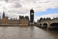 Houses of Parliament, Big Ben and River Thames, daytime view, London, England Royalty Free Stock Photo