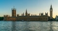 The Houses of Parliament, Big Ben by The River Thames, London, England Royalty Free Stock Photo