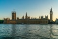 The Houses of Parliament, Big Ben by The River Thames, London, England Royalty Free Stock Photo