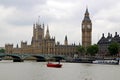 Houses of Parliament, Big Ben, and Thames River. Royalty Free Stock Photo