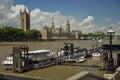 Houses of Parliament, Big Ben, and Thames River. Royalty Free Stock Photo