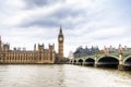 Houses of parliament with Big Ben tower and Westminster bridge in London, UK Royalty Free Stock Photo